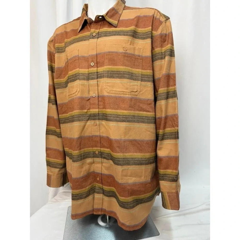 The North Face Arroyo Flannel Shirt Almond Butter Stripe‎ Mens NF0A5373 M NEW